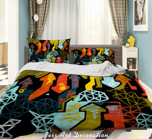 3D Abstract Street Graffiti Artist Works Quilt Cover Set Bedding Set Duvet Cover Pillowcases 115