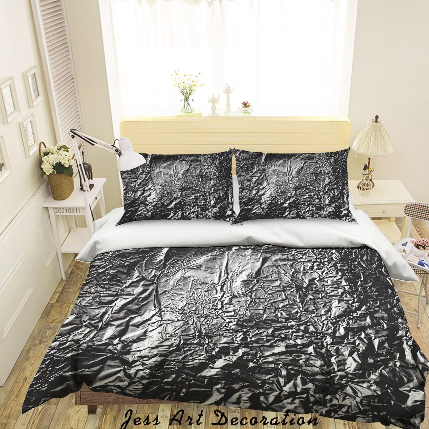 3D Abstract Tinfoil Texture Quilt Cover Set Bedding Set Duvet Cover Pillowcases 590