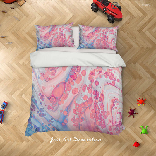 3D Abstract Pink Illusion Quilt Cover Set Bedding Set Duvet Cover Pillowcases LXL 268