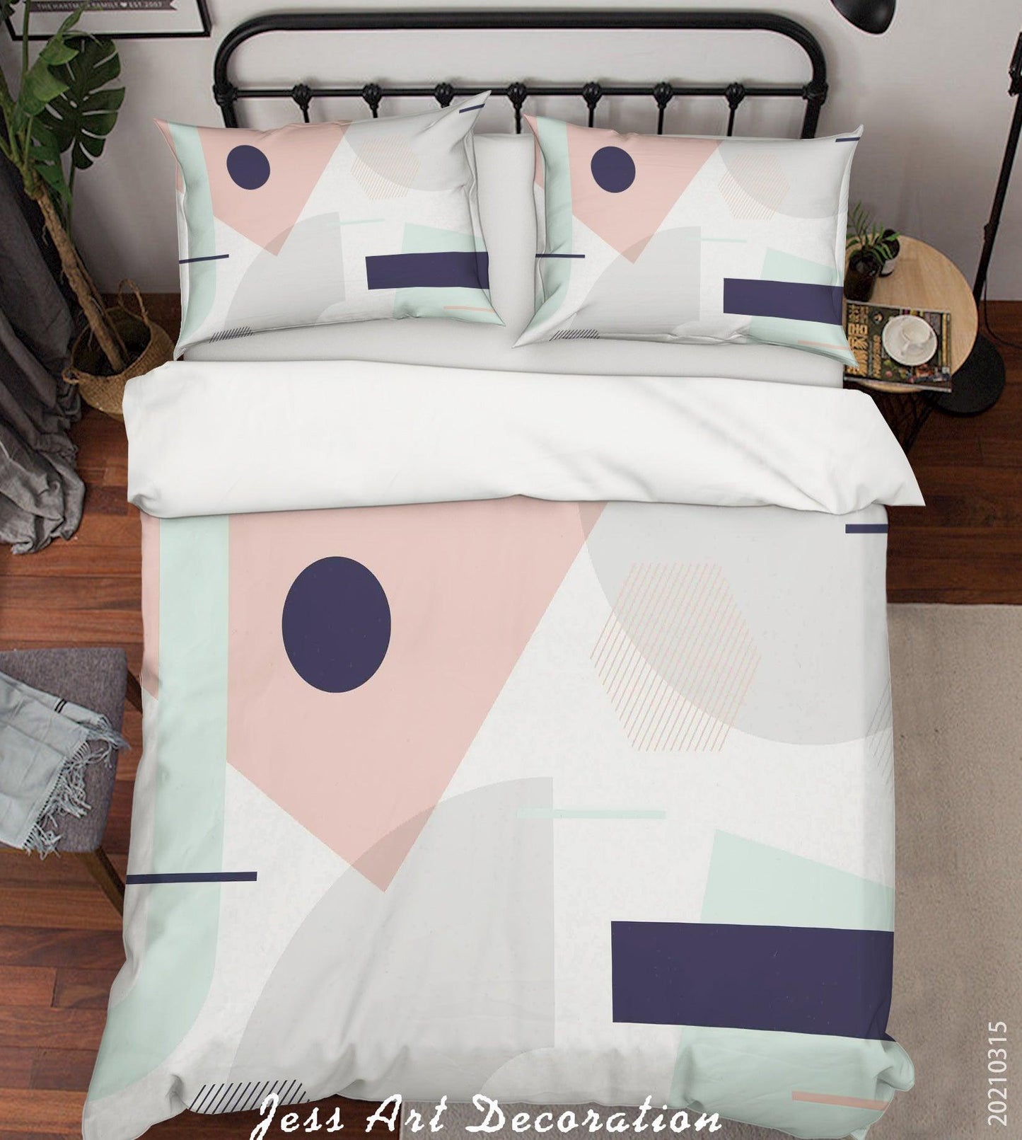 3D Abstract Color Geometry Quilt Cover Set Bedding Set Duvet Cover Pillowcases 84