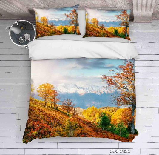 3D Autumn Forest Mountain Landscape Quilt Cover Set Bedding Set Duvet Cover Pillowcases 292