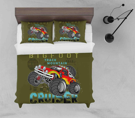 3D Big Feet Truck Quilt Cover Set Bedding Set Pillowcases LQH A052