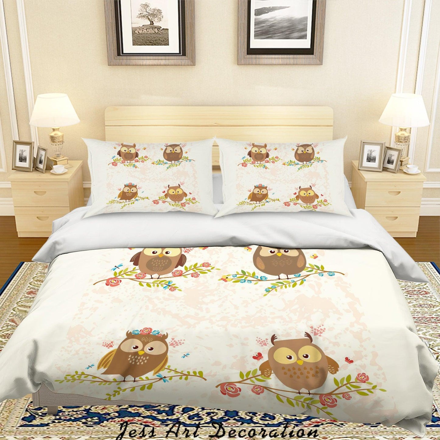 3D Cartoon Owls Quilt Cover Set Bedding Set Pillowcases 112