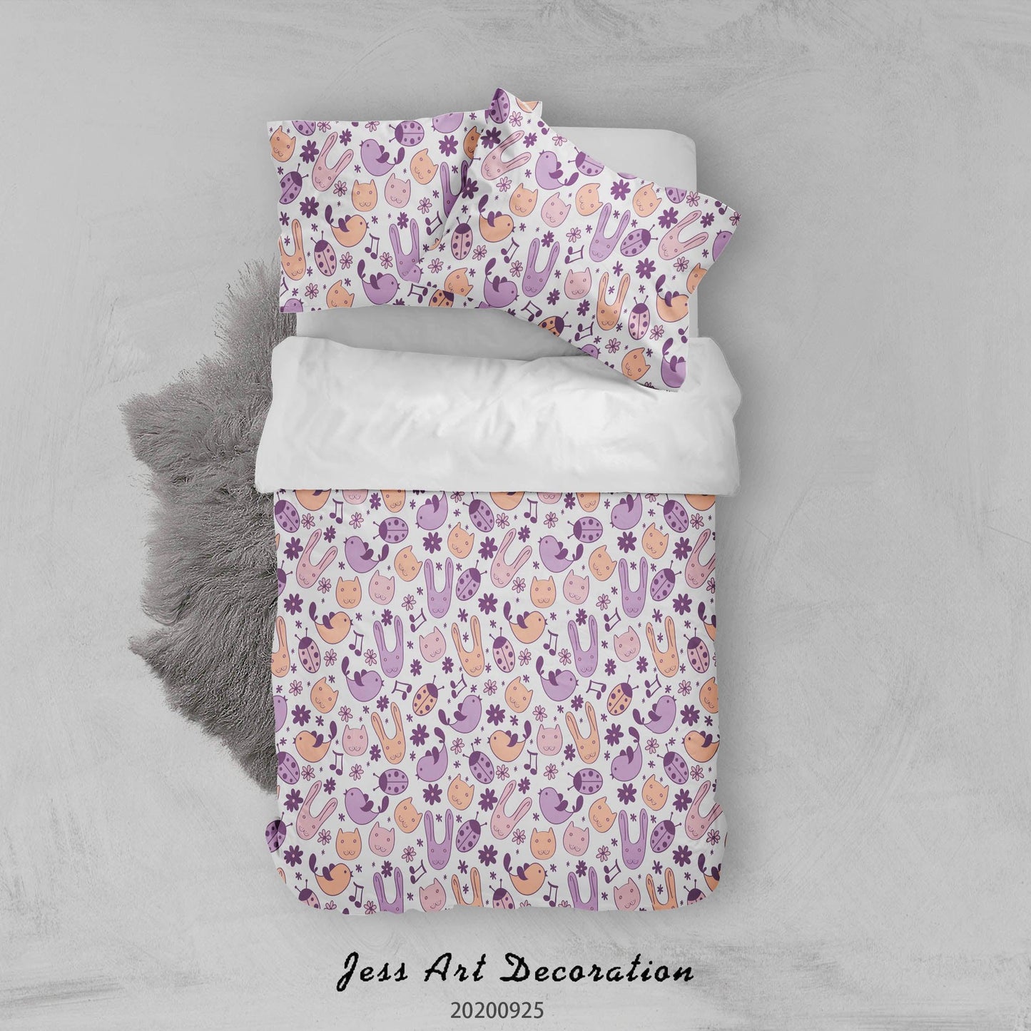 3D Cartoon Animal Fish Pattern Quilt Cover Set Bedding Set Duvet Cover Pillowcases WJ 6466