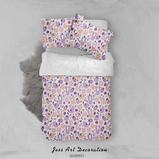 3D Cartoon Animal Fish Pattern Quilt Cover Set Bedding Set Duvet Cover Pillowcases WJ 6466