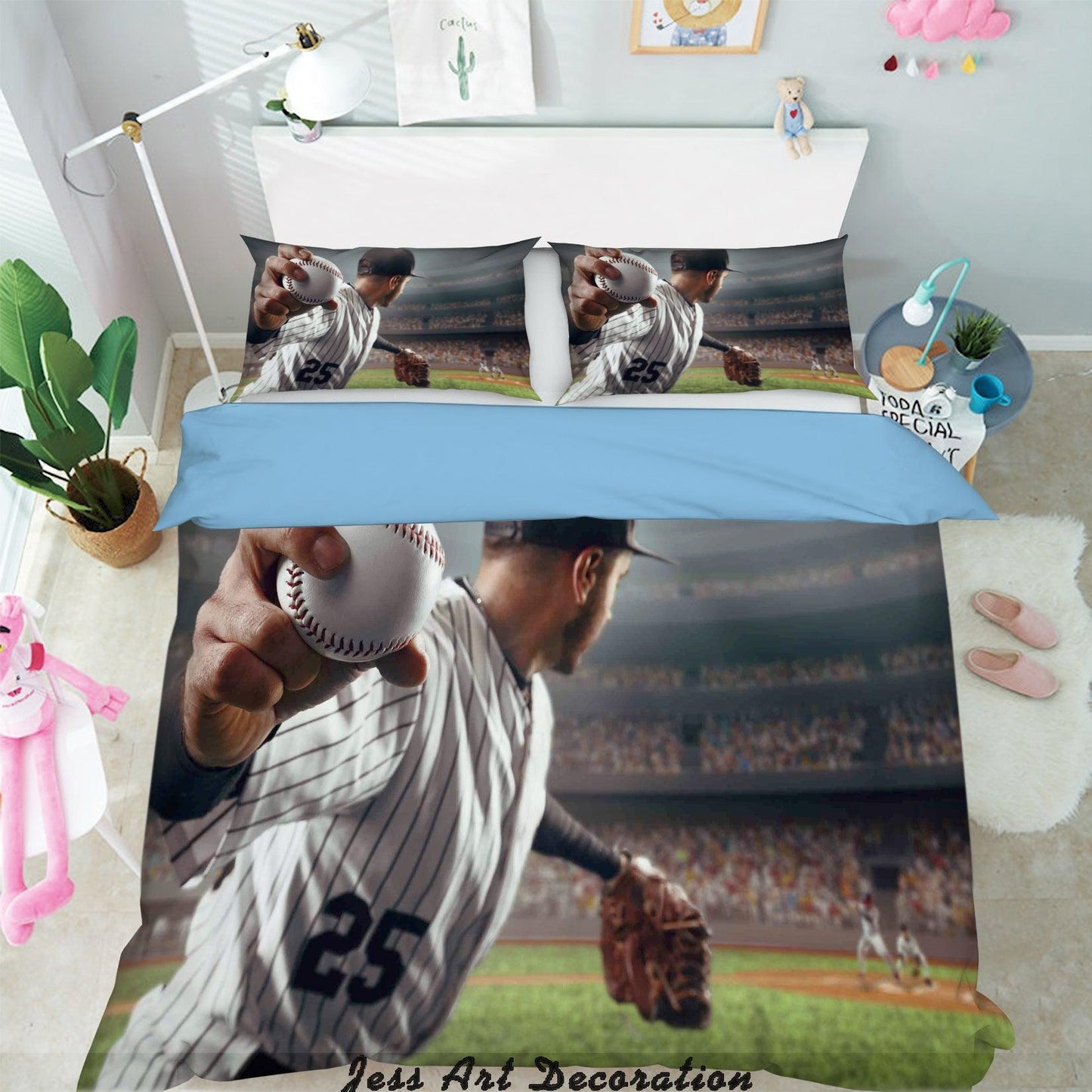 3D Baseball  Sport Quilt Cover Set Bedding Set Pillowcases  76