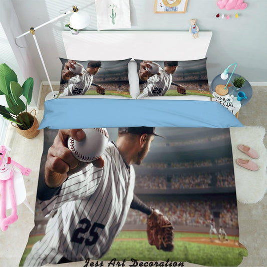 3D Baseball  Sport Quilt Cover Set Bedding Set Pillowcases  76