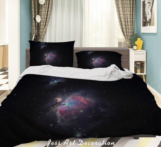 3D Black Space Stars Quilt Cover Set Bedding Set Duvet Cover Pillowcases 127