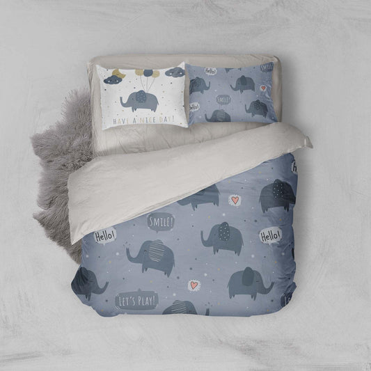 3D Cartoon Elephant Animal Quilt Cover Set Bedding Set Duvet Cover Pillowcases LXL