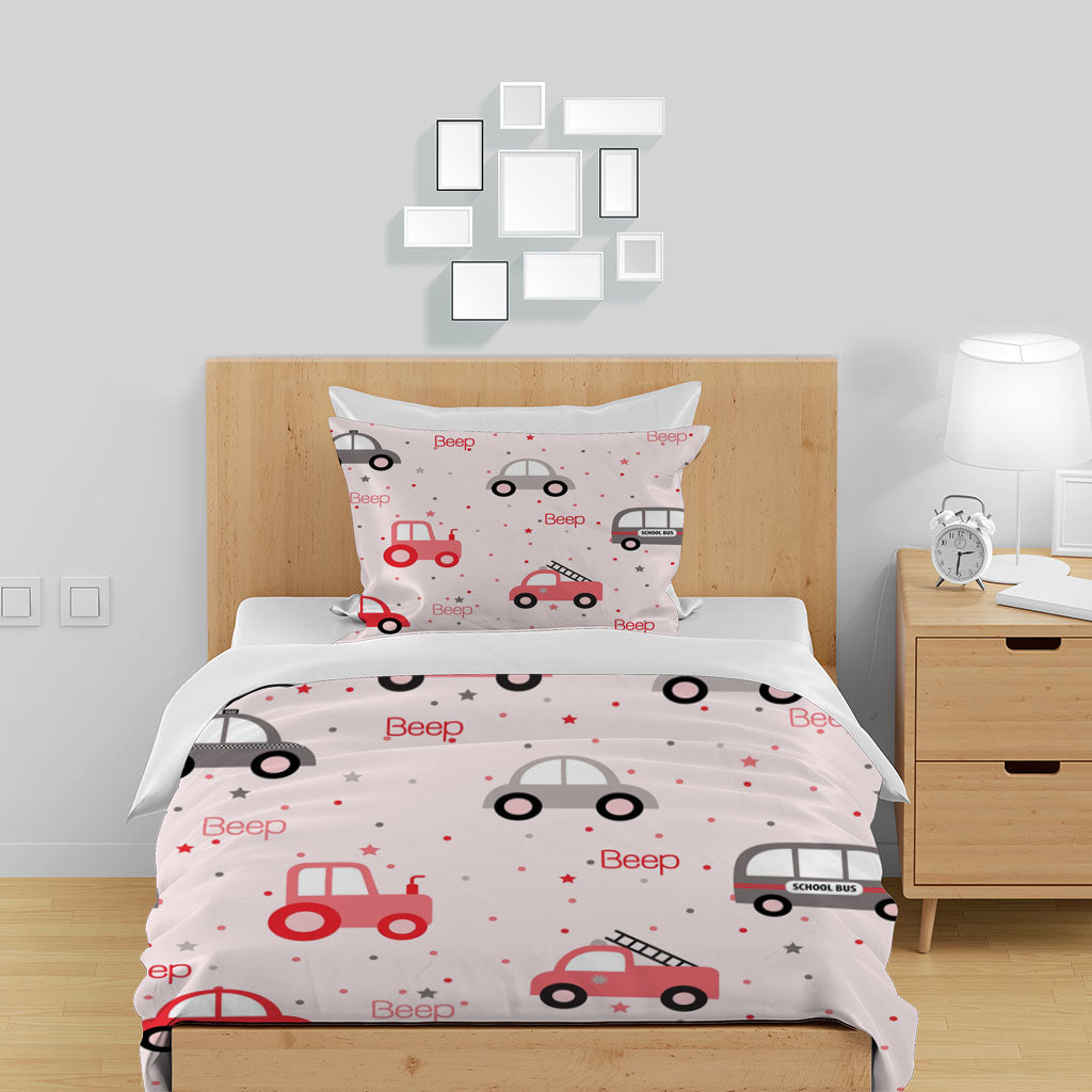3D Car Letter Star Dot Pink Quilt Cover Set Bedding Set Duvet Cover Pillowcases 1319