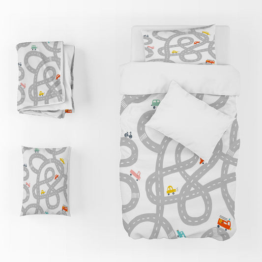3D Car Cycling Road Trucks Quilt Cover Set Bedding Set Duvet Cover Pillowcases 1320