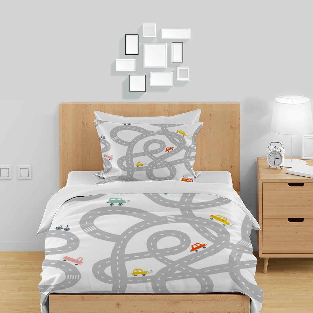 3D Car Cycling Road Trucks Quilt Cover Set Bedding Set Duvet Cover Pillowcases 1320