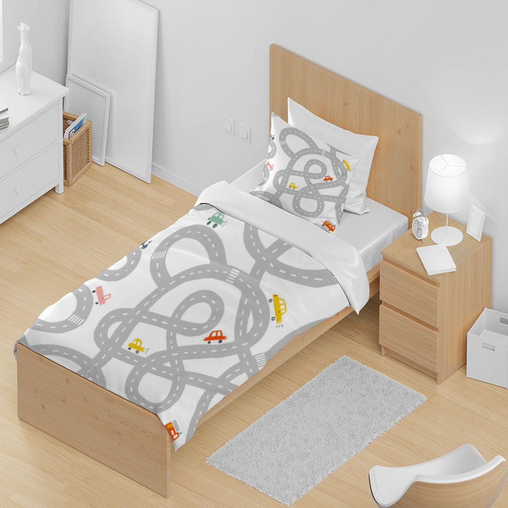 3D Car Cycling Road Trucks Quilt Cover Set Bedding Set Duvet Cover Pillowcases 1320