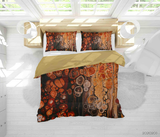 3D Abstract Orange Marble Texture Quilt Cover Set Bedding Set Duvet Cover Pillowcases 86