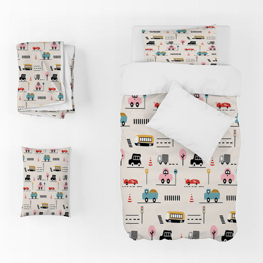 3D Car Signal Light Trucks Road Quilt Cover Set Bedding Set Duvet Cover Pillowcases 1325