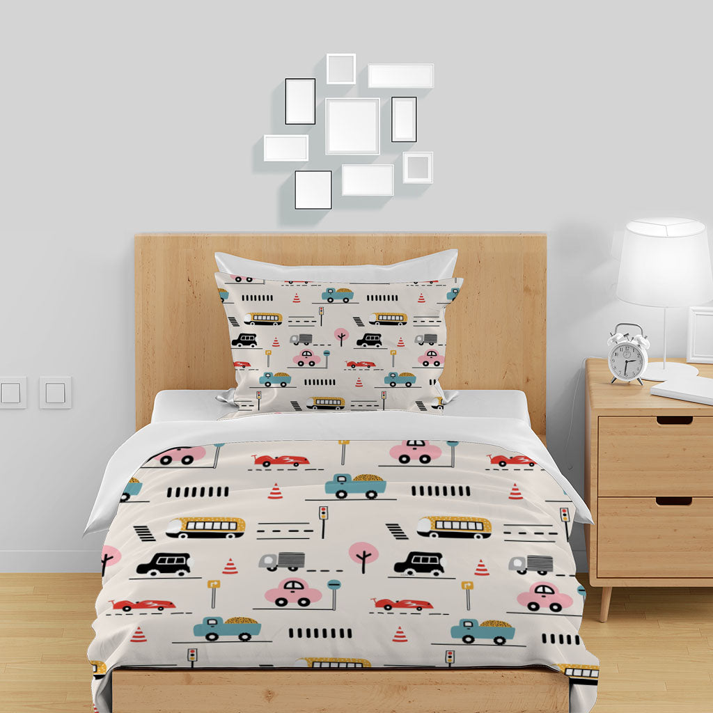 3D Car Signal Light Trucks Road Quilt Cover Set Bedding Set Duvet Cover Pillowcases 1325