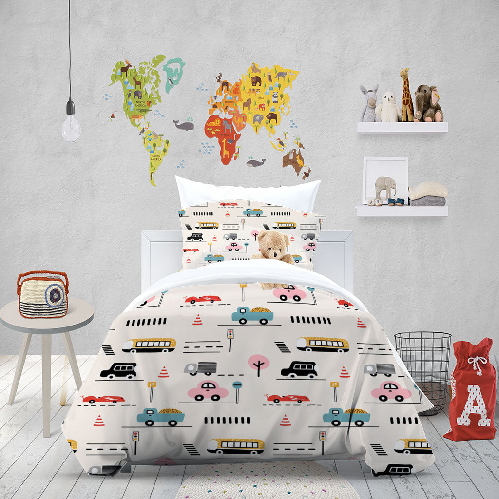 3D Car Signal Light Trucks Road Quilt Cover Set Bedding Set Duvet Cover Pillowcases 1325