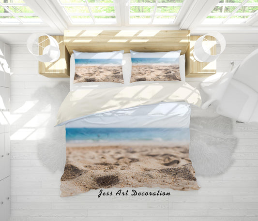 3D Beach Blue Sea Quilt Cover Set Bedding Set Pillowcases 37
