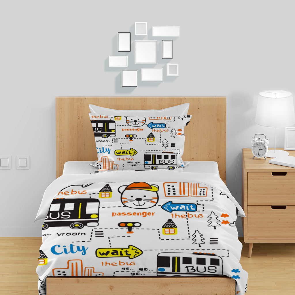 3D Car Bus Signal Light Indicator Quilt Cover Set Bedding Set Duvet Cover Pillowcases 1326