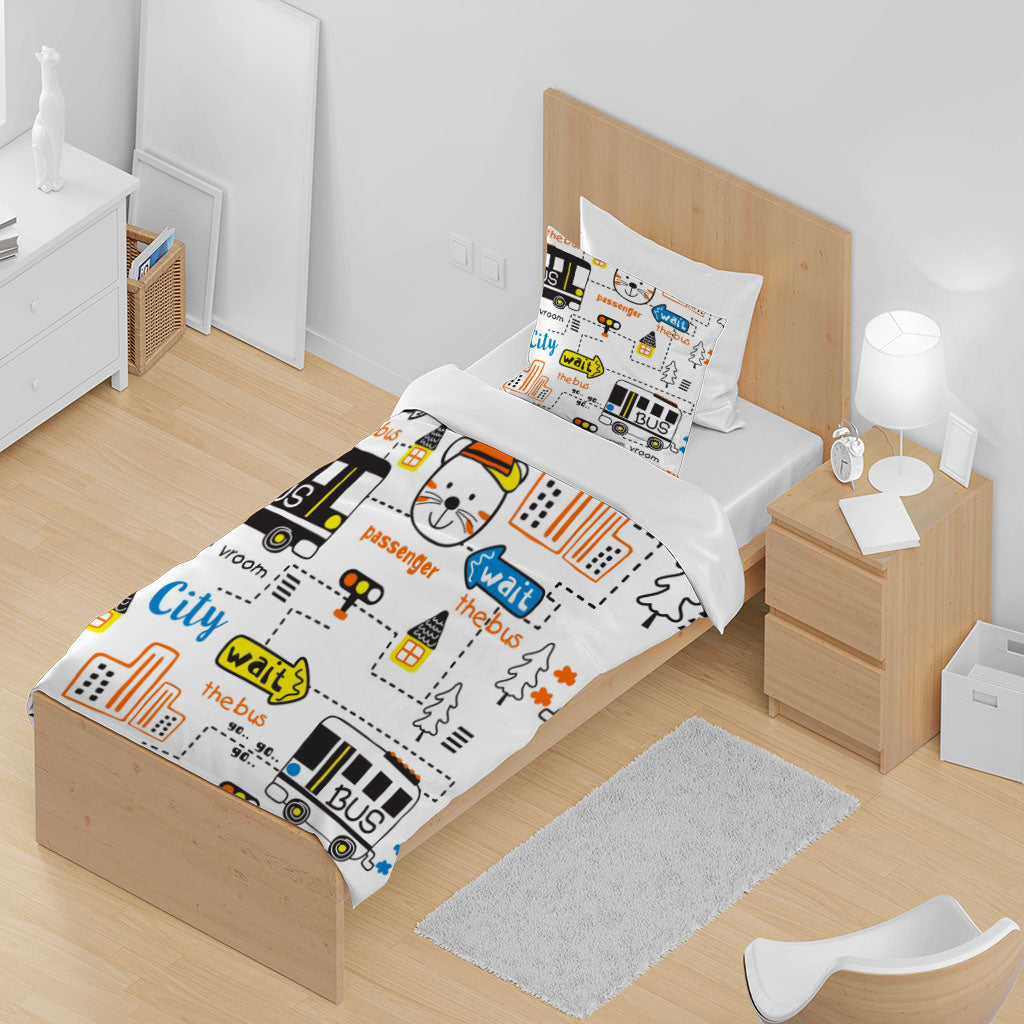 3D Car Bus Signal Light Indicator Quilt Cover Set Bedding Set Duvet Cover Pillowcases 1326