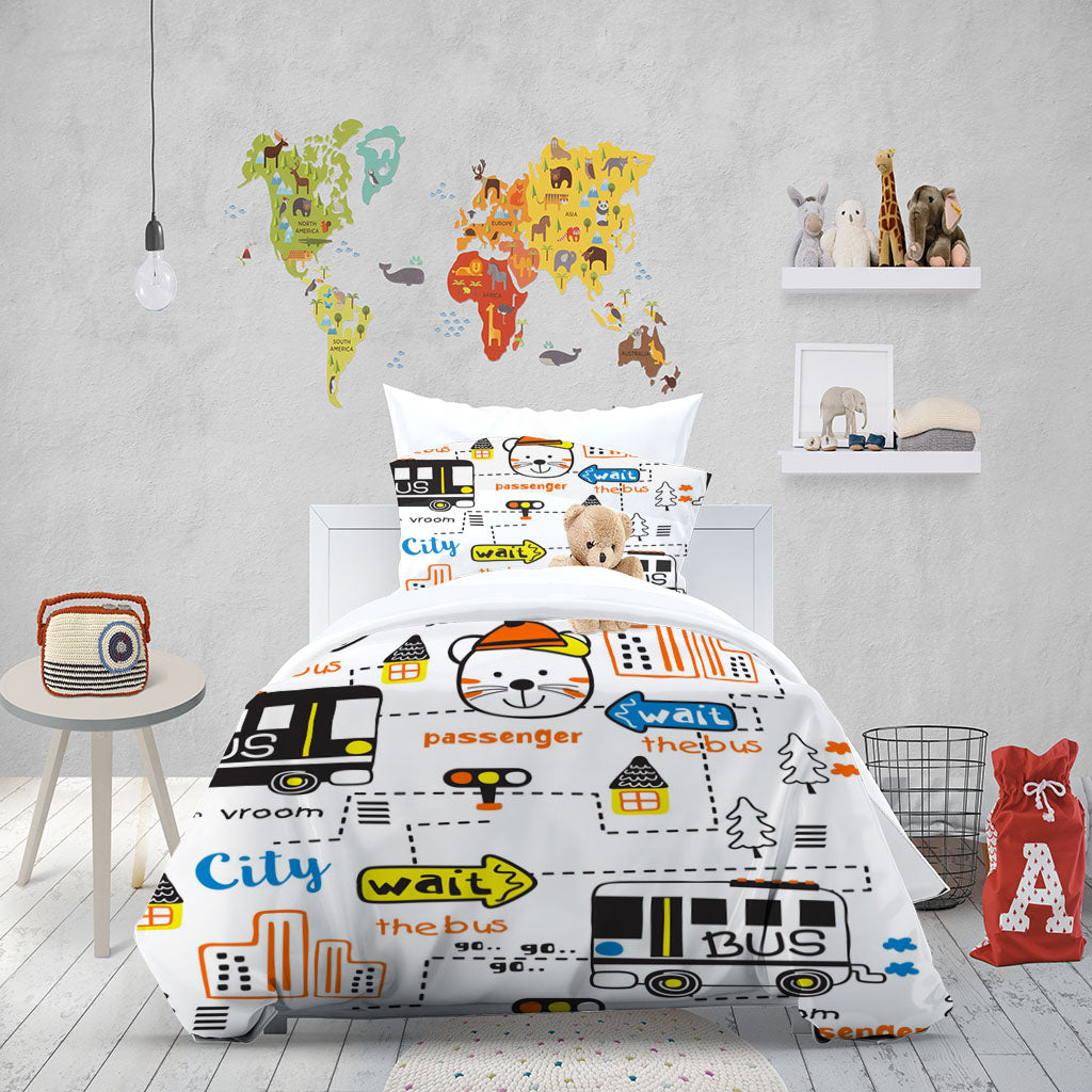 3D Car Bus Signal Light Indicator Quilt Cover Set Bedding Set Duvet Cover Pillowcases 1326