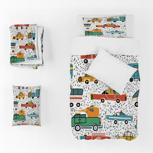 3D Car Elephant Lion Rain Quilt Cover Set Bedding Set Duvet Cover Pillowcases 1328