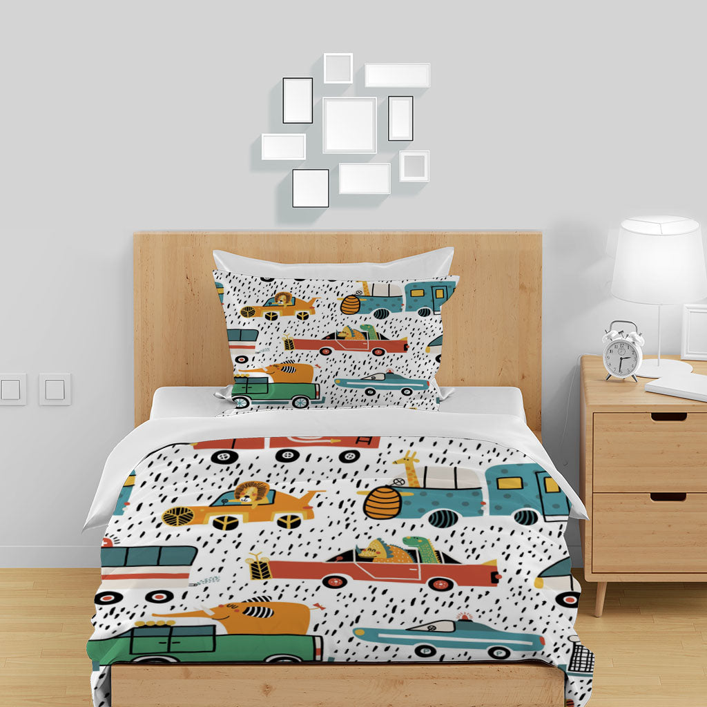 3D Car Elephant Lion Rain Quilt Cover Set Bedding Set Duvet Cover Pillowcases 1328