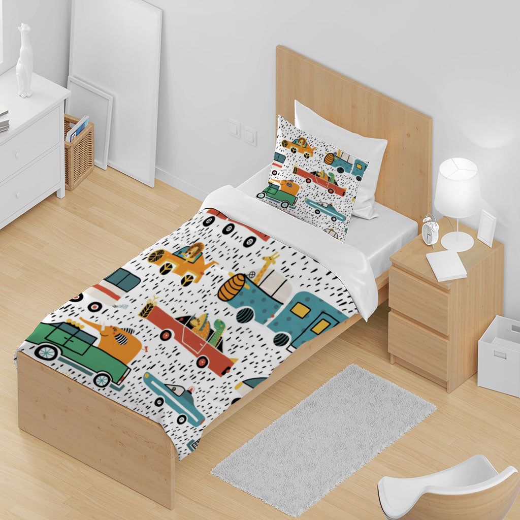 3D Car Elephant Lion Rain Quilt Cover Set Bedding Set Duvet Cover Pillowcases 1328
