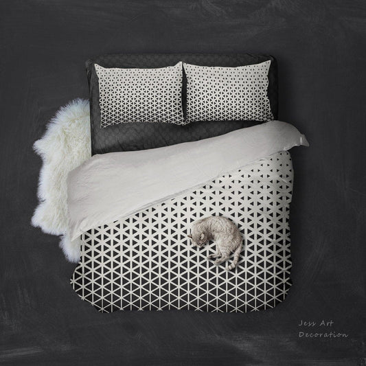 3D Black White Geometry Quilt Cover Set Bedding Set Pillowcases  82