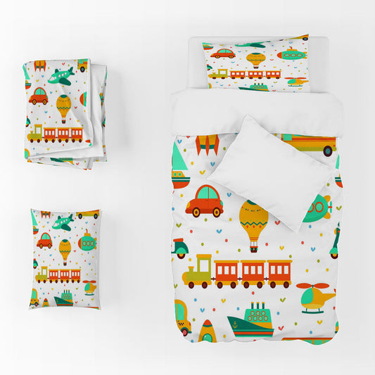 3D Car Bus Aircraft Hot Air Balloon Quilt Cover Set Bedding Set Duvet Cover Pillowcases 1330