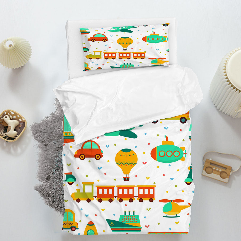 3D Car Bus Aircraft Hot Air Balloon Quilt Cover Set Bedding Set Duvet Cover Pillowcases 1330