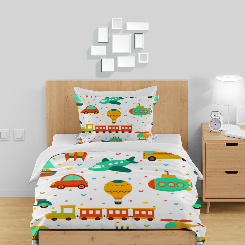 3D Car Bus Aircraft Hot Air Balloon Quilt Cover Set Bedding Set Duvet Cover Pillowcases 1330