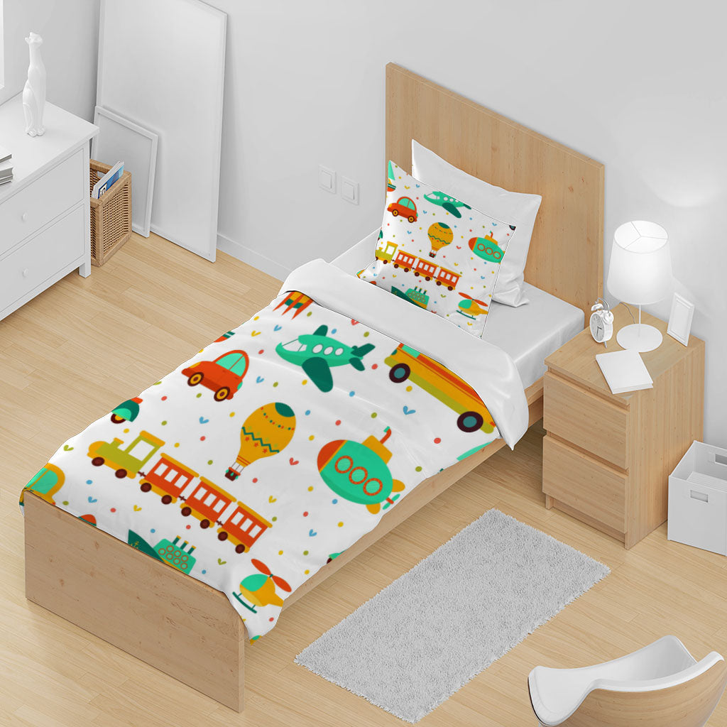 3D Car Bus Aircraft Hot Air Balloon Quilt Cover Set Bedding Set Duvet Cover Pillowcases 1330