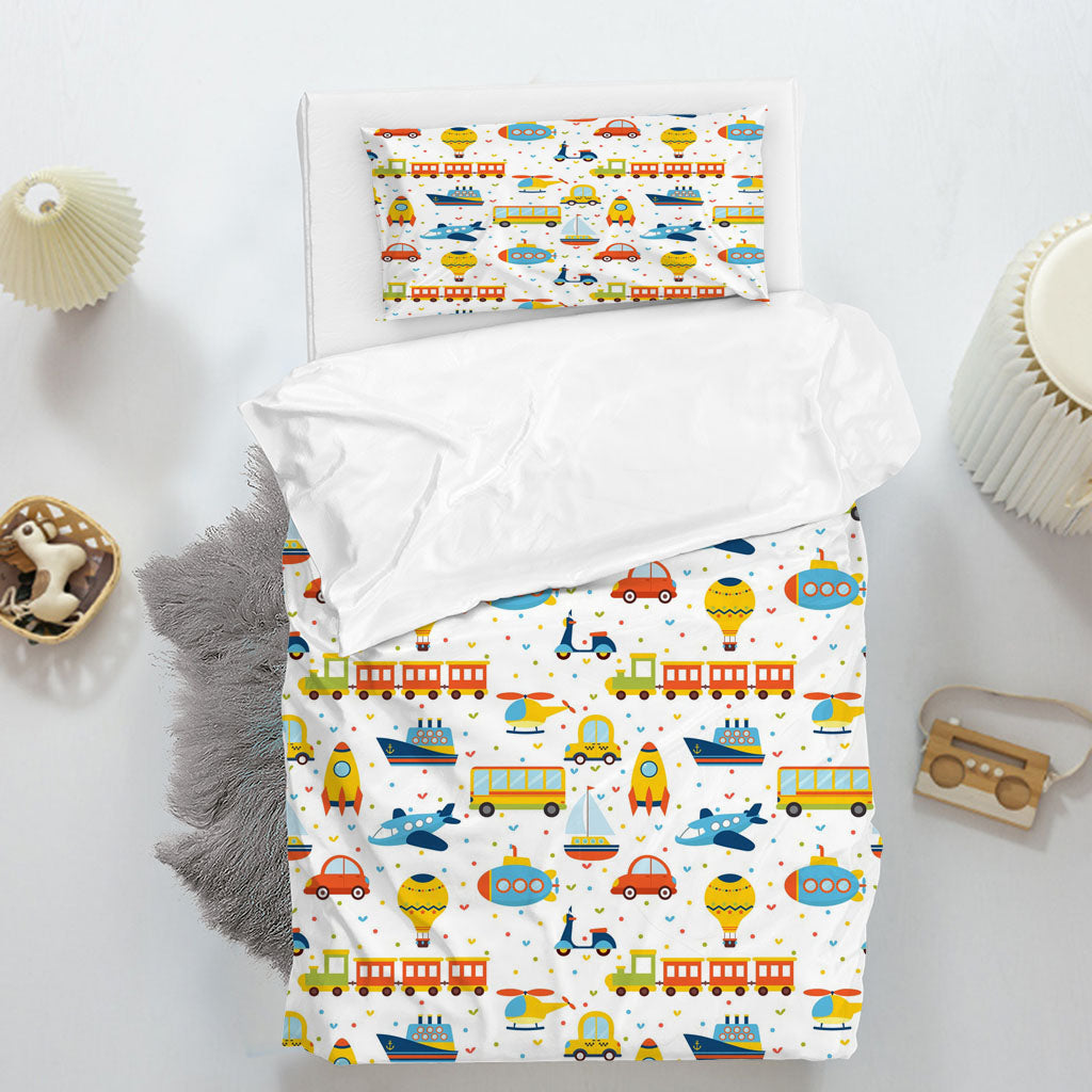 3D Car Bus Aircraft Hot Air Balloon Steamer Quilt Cover Set Bedding Set Duvet Cover Pillowcases 1331