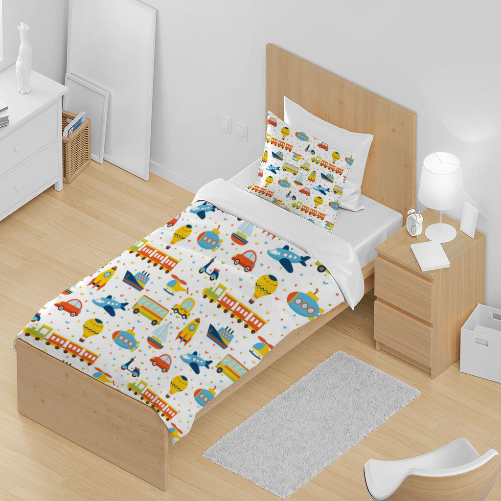 3D Car Bus Aircraft Hot Air Balloon Steamer Quilt Cover Set Bedding Set Duvet Cover Pillowcases 1331