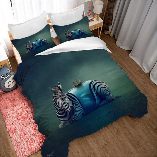 3D Animal Zebra Ship Quilt Cover Set Bedding Set Duvet Cover Pillowcases 1139