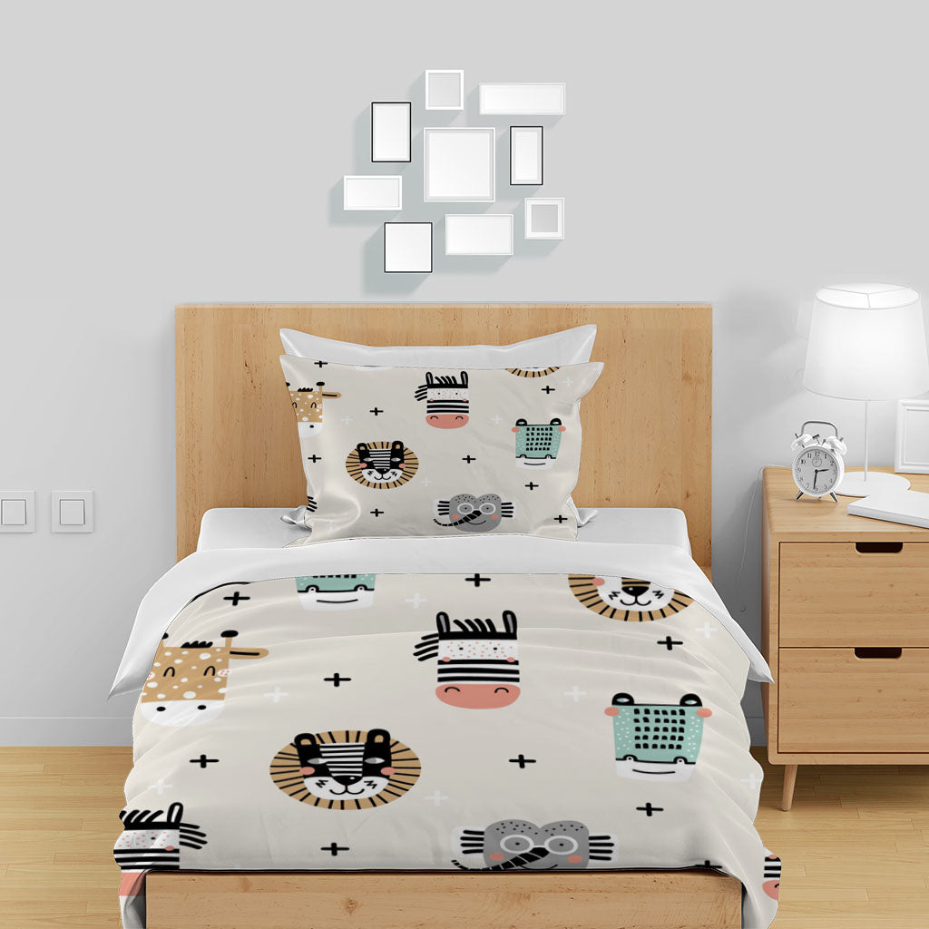 3D Cartoon Elephant Zebra Star Quilt Cover Set Bedding Set Duvet Cover Pillowcase 1388