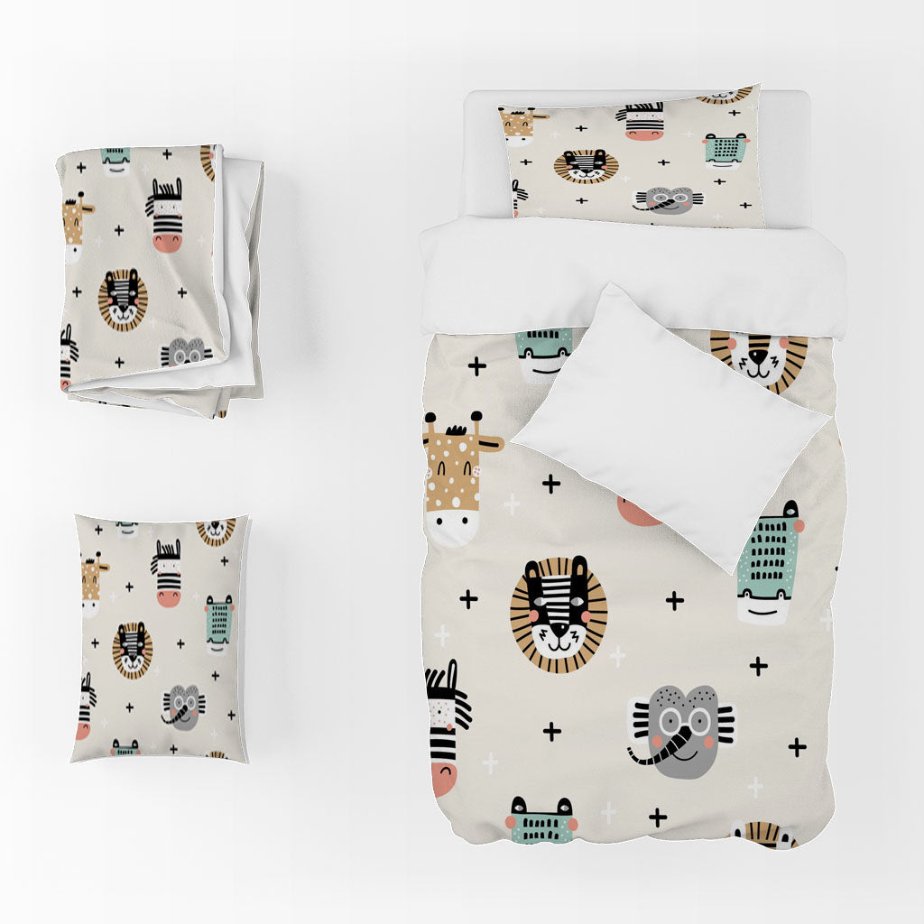 3D Cartoon Elephant Zebra Star Quilt Cover Set Bedding Set Duvet Cover Pillowcase 1388