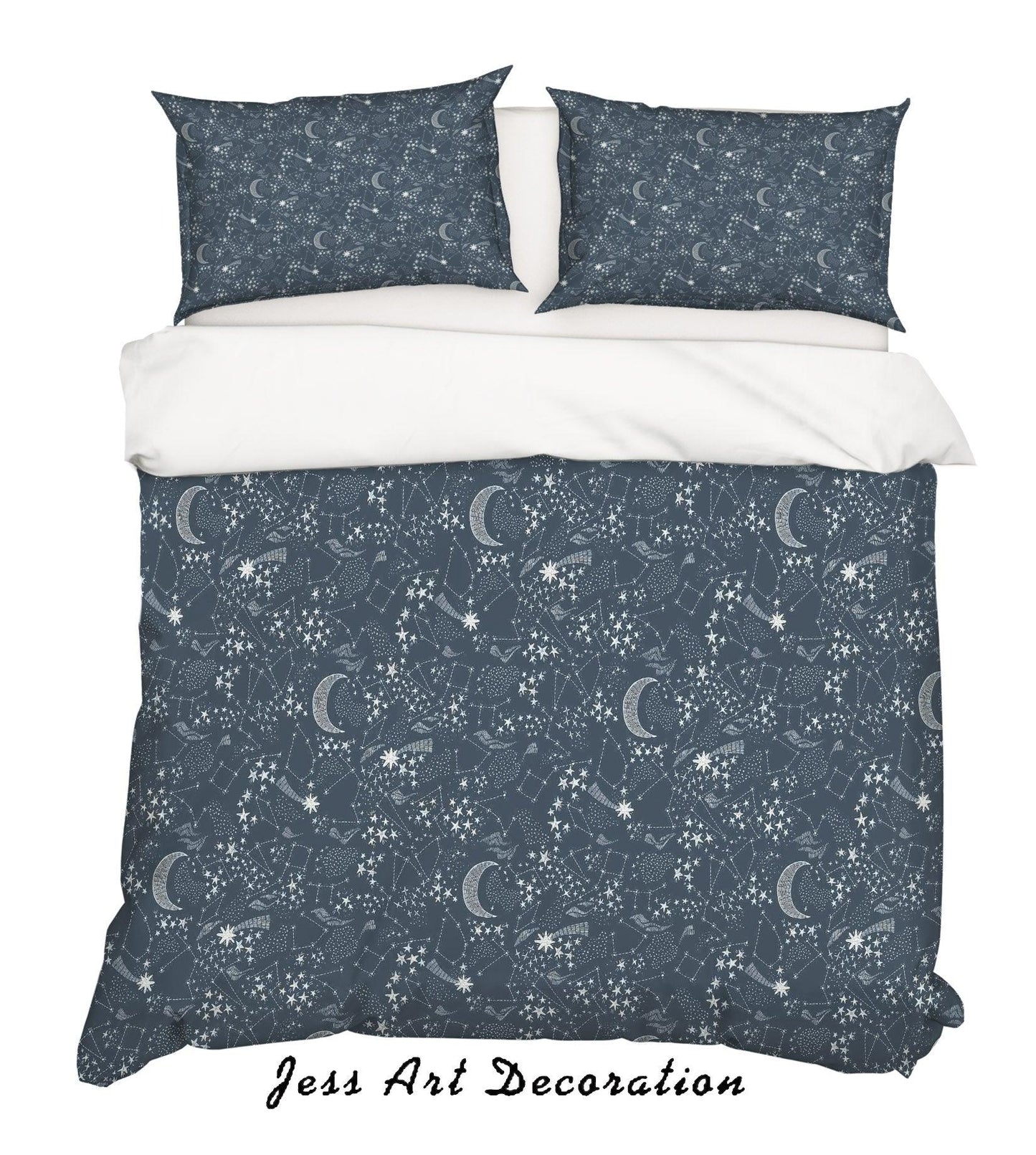 3D Abstract Moon Star Pattern Quilt Cover Set Bedding Set Duvet Cover Pillowcases WJ 6874