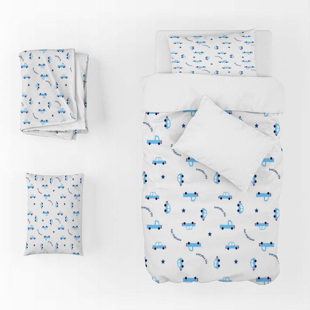 3D Car Trucks Letter White Quilt Cover Set Bedding Set Duvet Cover Pillowcases 1333