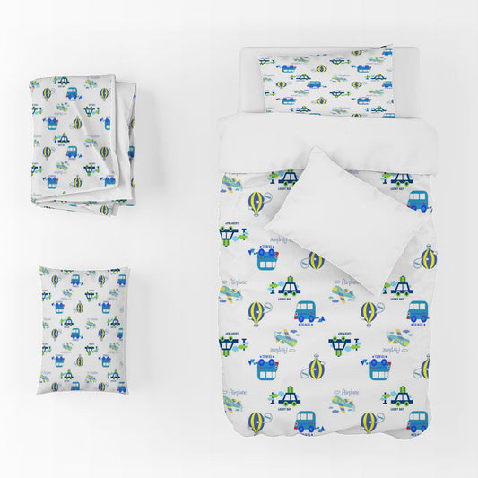 3D Car Steamer Hot Air Balloon Quilt Cover Set Bedding Set Duvet Cover Pillowcases 1335