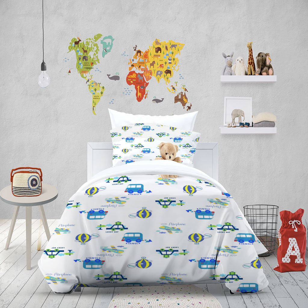 3D Car Steamer Hot Air Balloon Quilt Cover Set Bedding Set Duvet Cover Pillowcases 1335