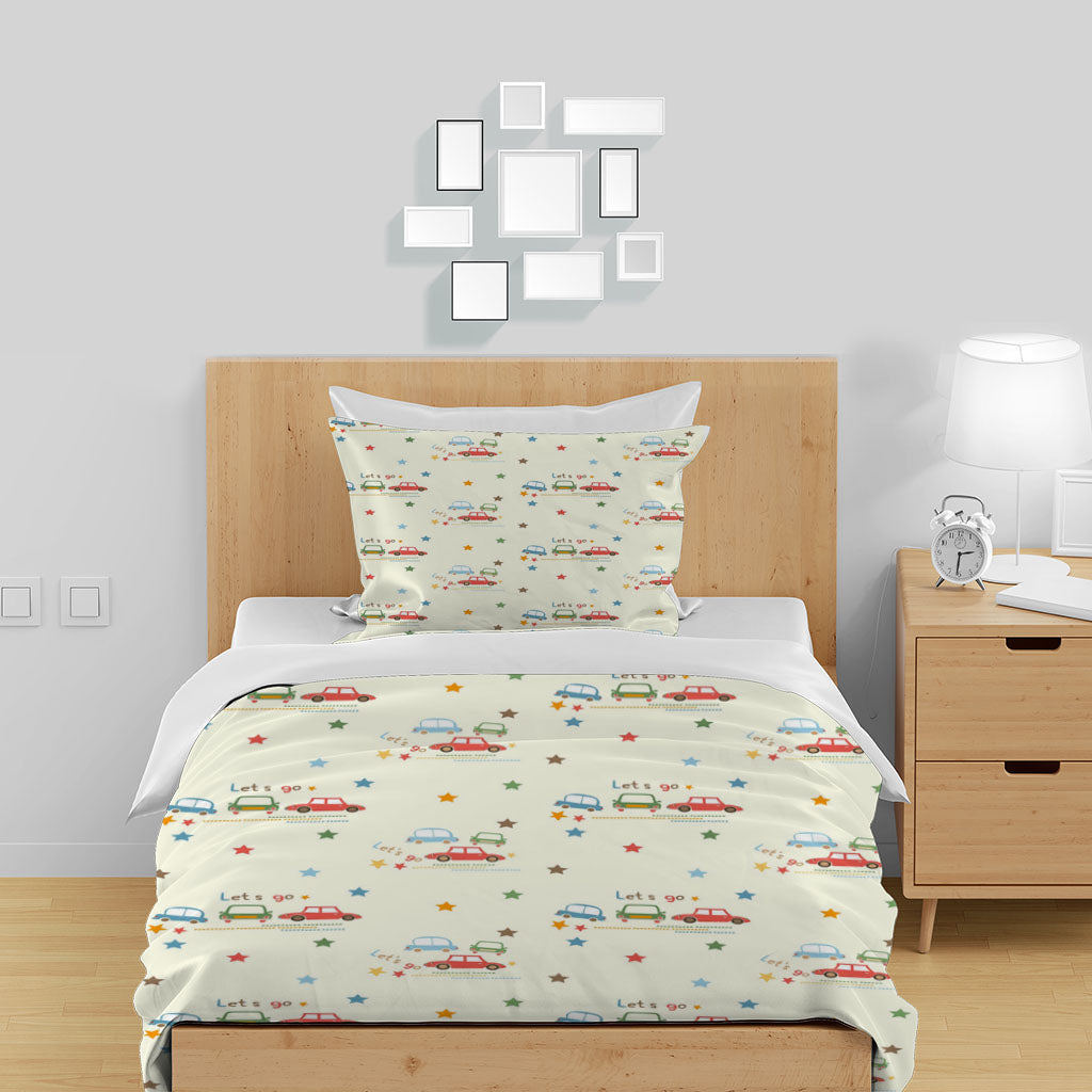 3D Car Letter Star Apricot Quilt Cover Set Bedding Set Duvet Cover Pillowcases 1336