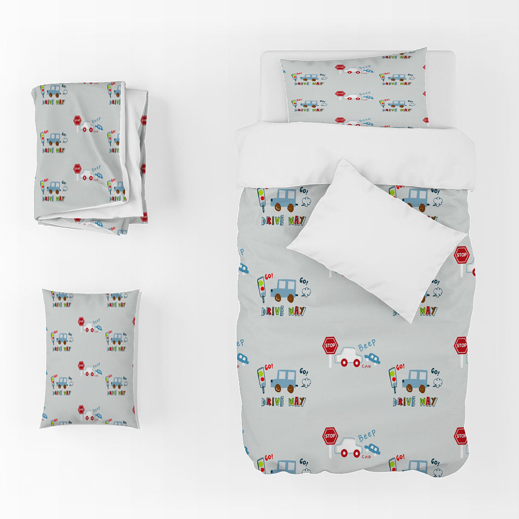 3D Car Letter Indicator Gray Quilt Cover Set Bedding Set Duvet Cover Pillowcases 1337