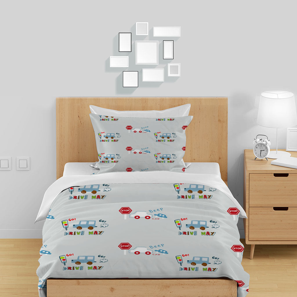 3D Car Letter Indicator Gray Quilt Cover Set Bedding Set Duvet Cover Pillowcases 1337