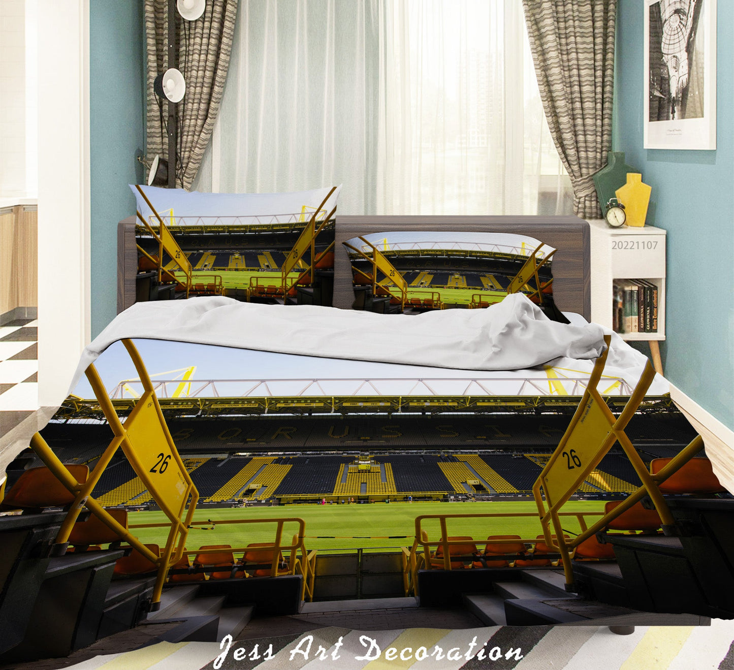 3D Borussia Dortmund Spectator Seats Quilt Cover Set Bedding Set Duvet Cover Pillowcase 729