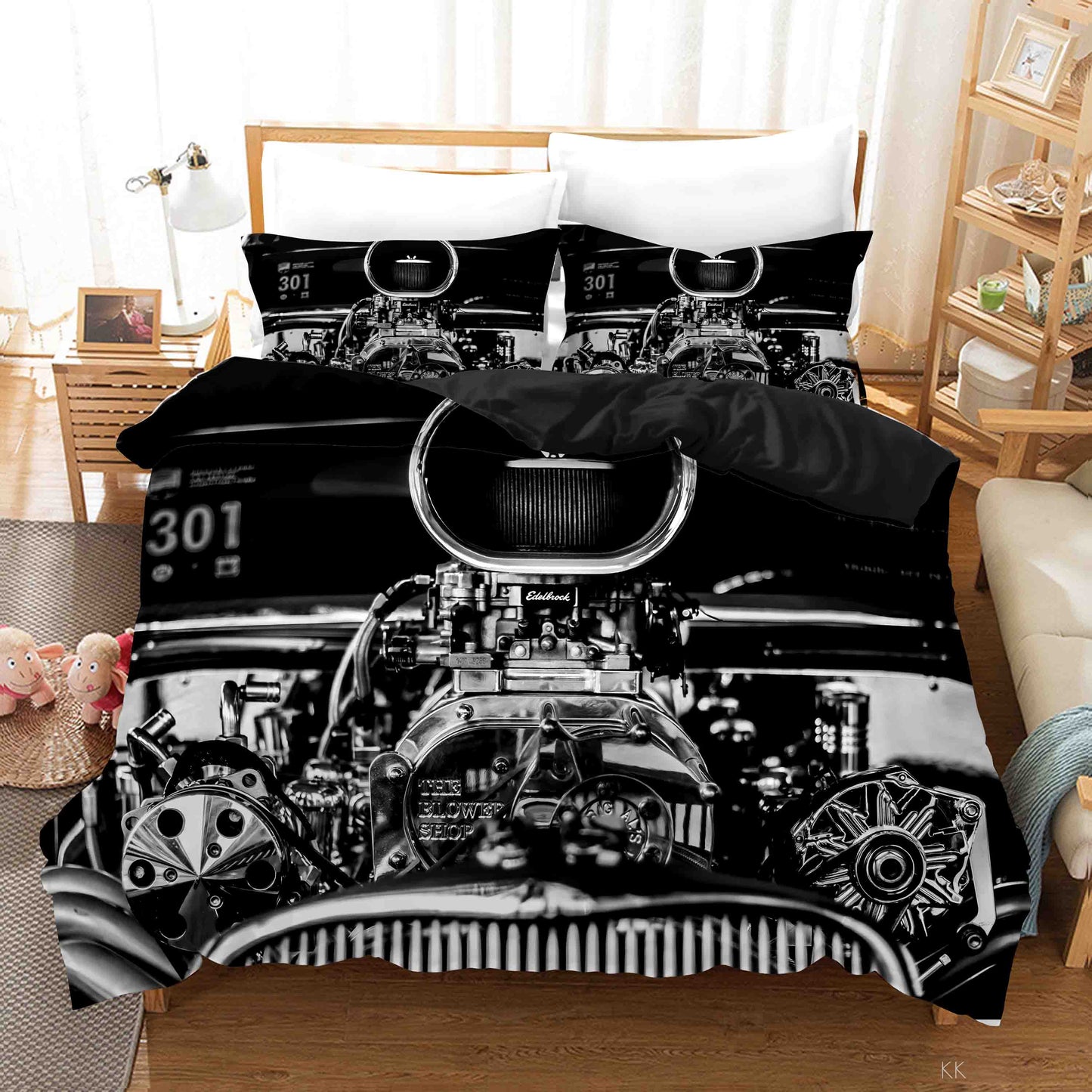 3D Automobile Black Sign Quilt Cover Set Bedding Set Duvet Cover Pillowcase 408