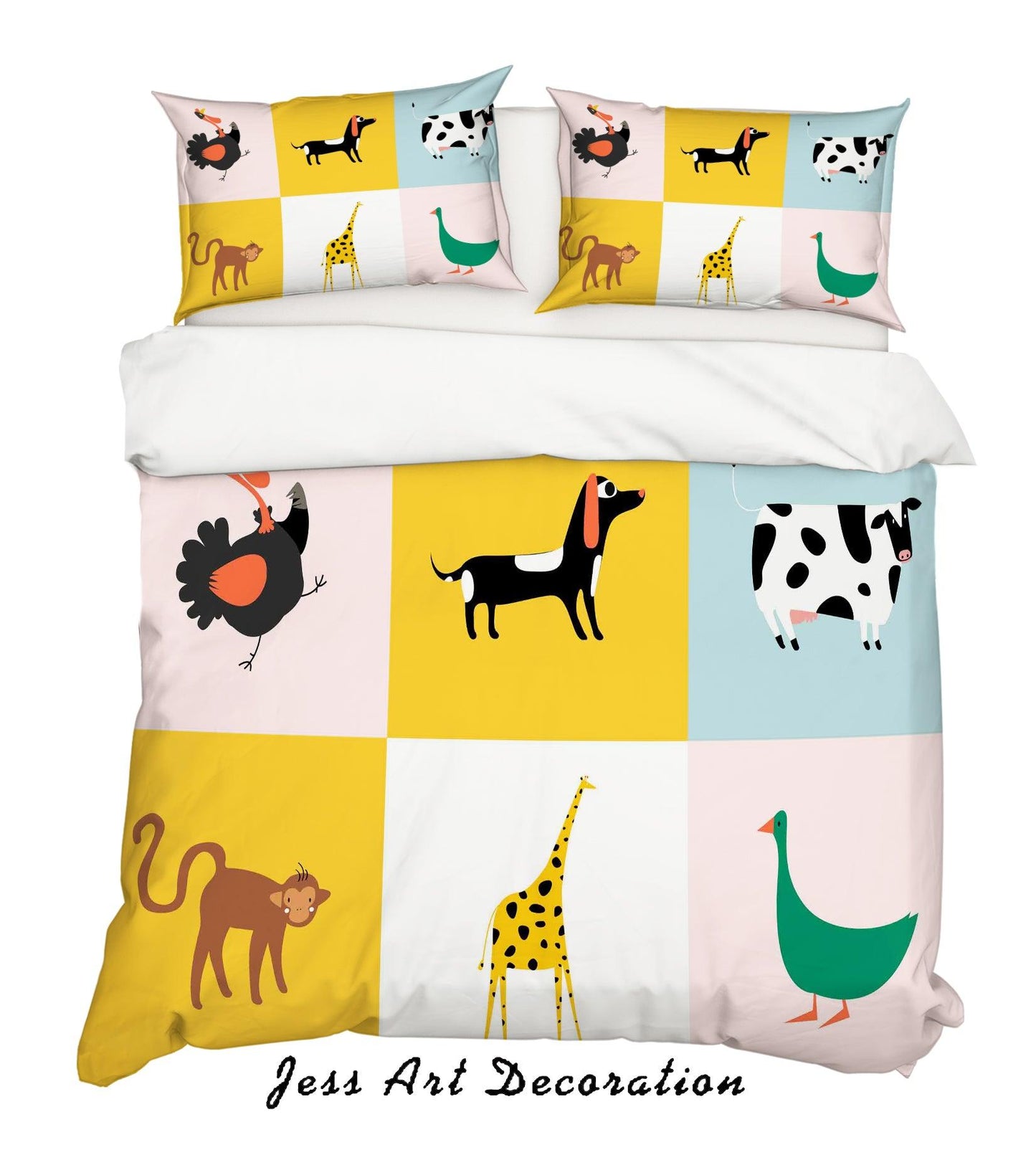 3D Cartoon Animal Quilt Cover Set Bedding Set Pillowcases 68