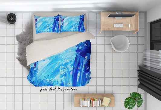 3D Abstract Blue Graffiti Quilt Cover Set Bedding Set Duvet Cover Pillowcases 53