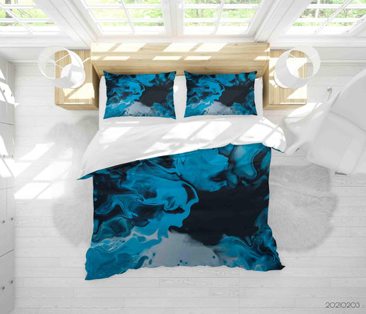 3D Abstract Blue Marble Texture Quilt Cover Set Bedding Set Duvet Cover Pillowcases 47